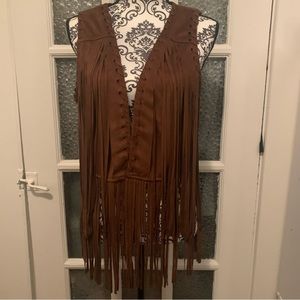 Fringe suede vest